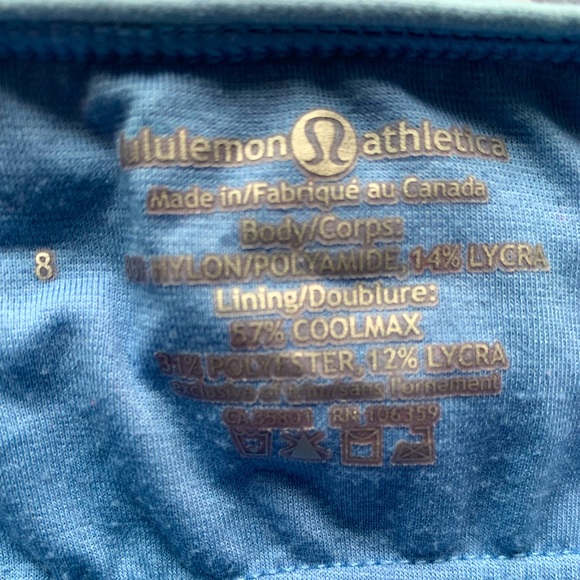 2/$30 RARE Lululemon Size 8 Tank Top Wide Strap Racerback  Blue Cut & Sew - Picture 5 of 6